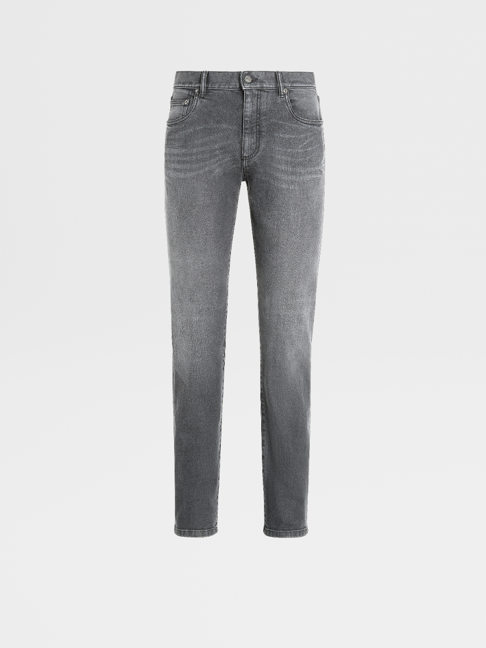 Dark Grey Stretch Cotton 5-Pocket Jeans